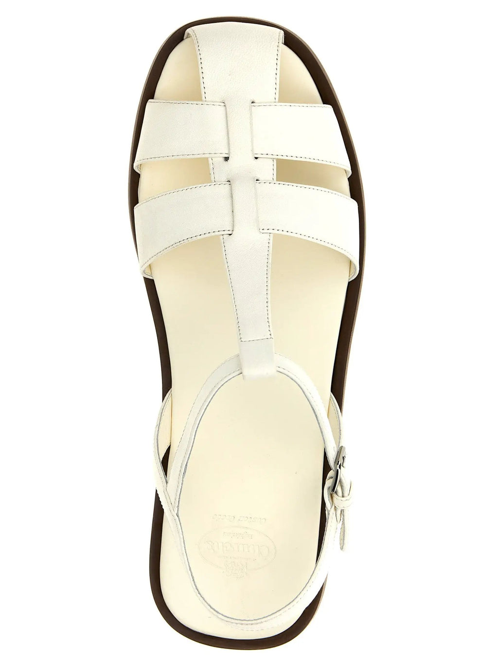 Church's White Lamb Leather Flat Sandals