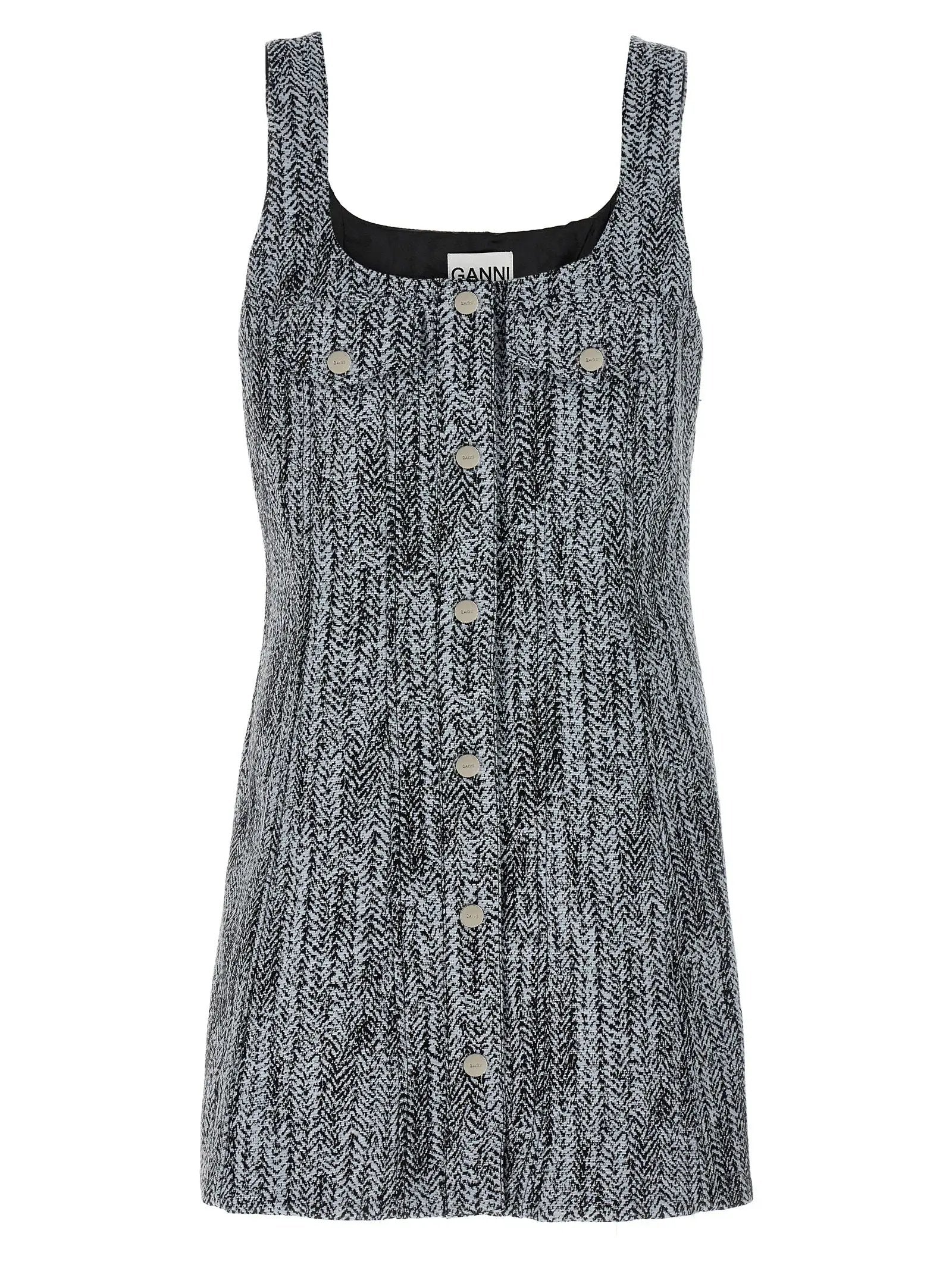 Ganni Multicolor Cotton Short Dress