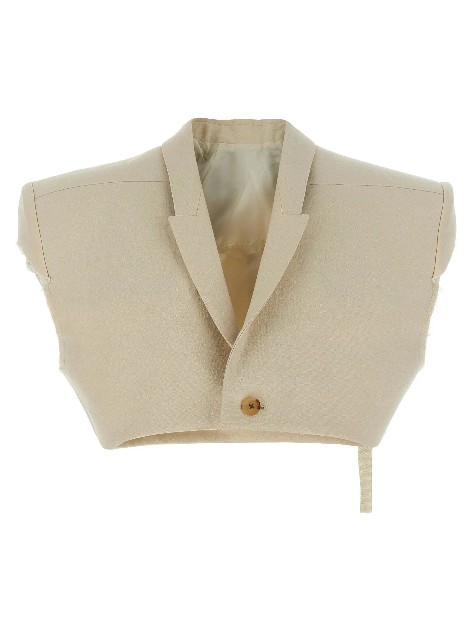 Rick Owens Beige Cotton Sleeveless Jacket