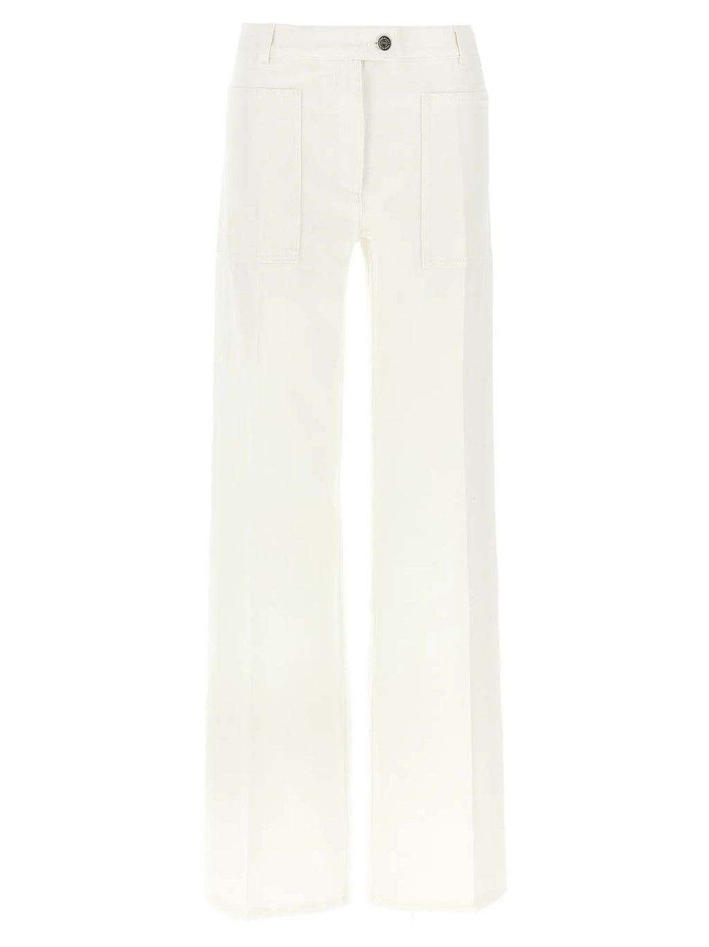 Ferragamo White Cotton Straight-Leg Jeans