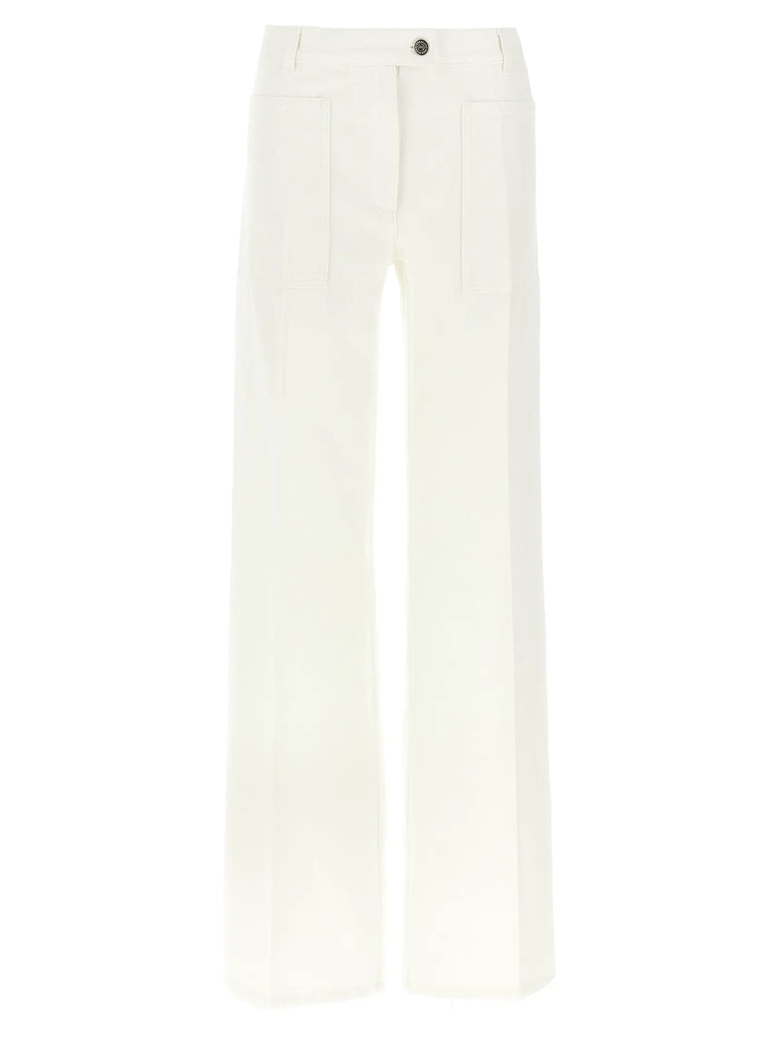 Ferragamo White Cotton Straight-Leg Jeans