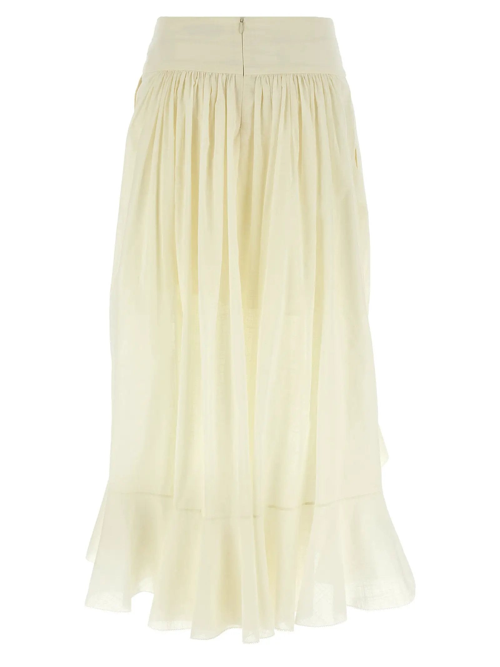 Zimmermann White Cotton Mini Skirt