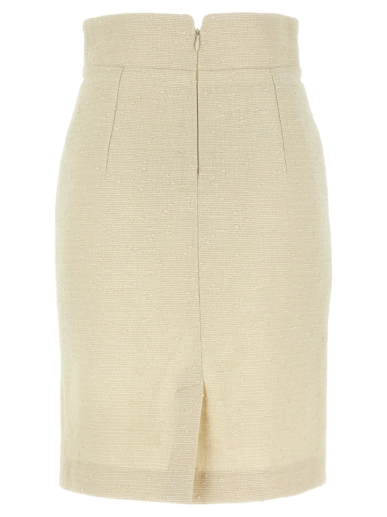 Jupe midi Tagliatore en coton beige