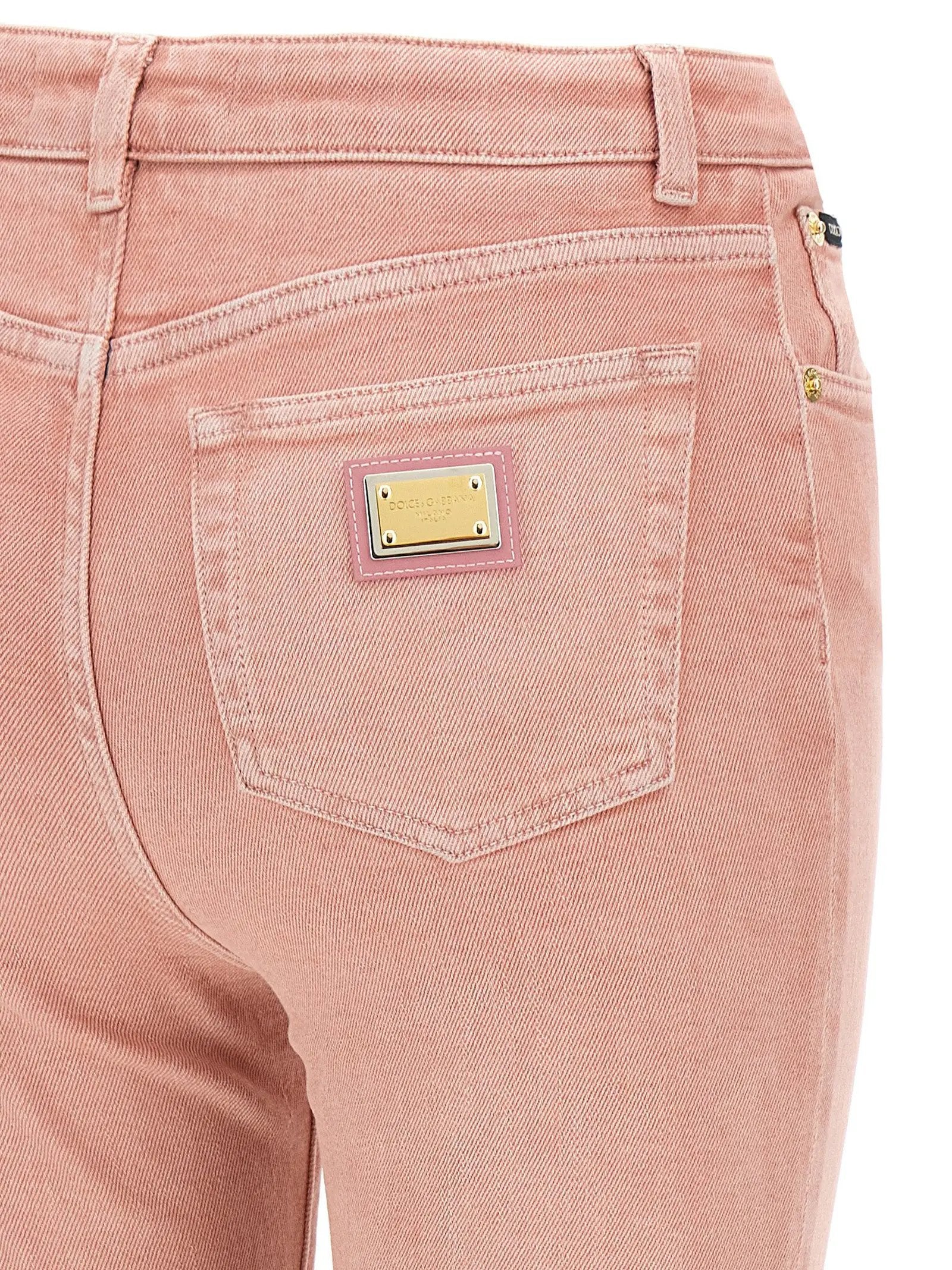 Jean taille haute en coton multicolore Dolce & Gabbana