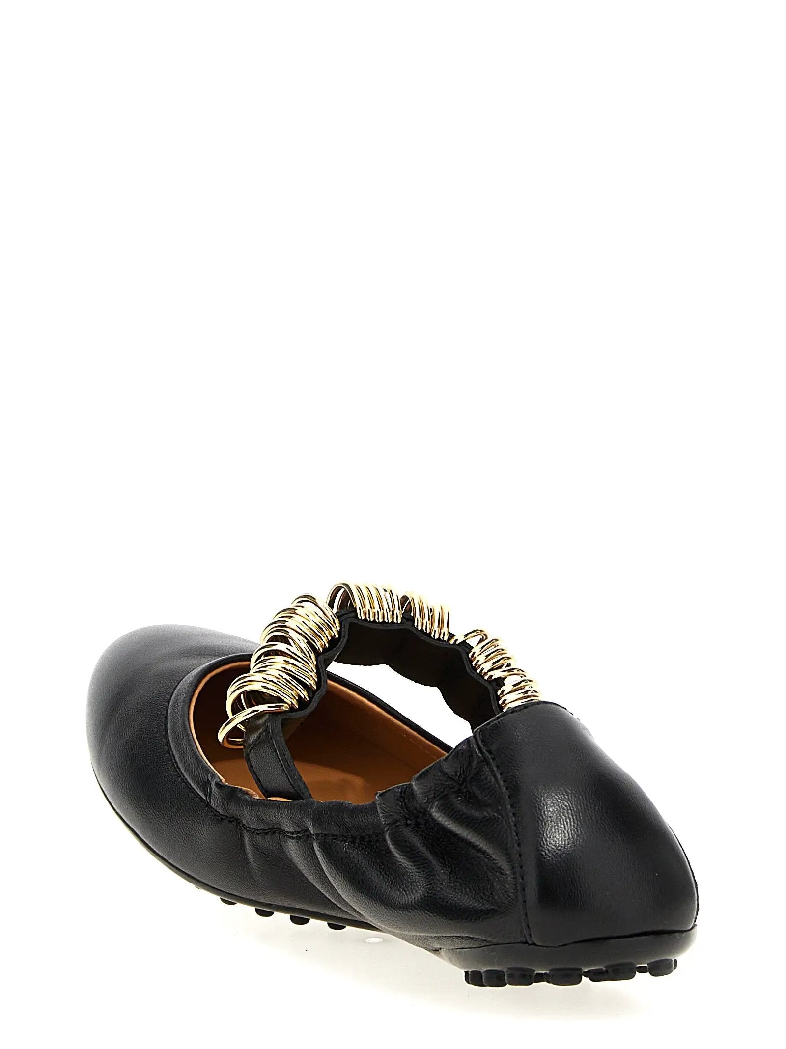 Tod's Black Lamb Leather Ballet Flats