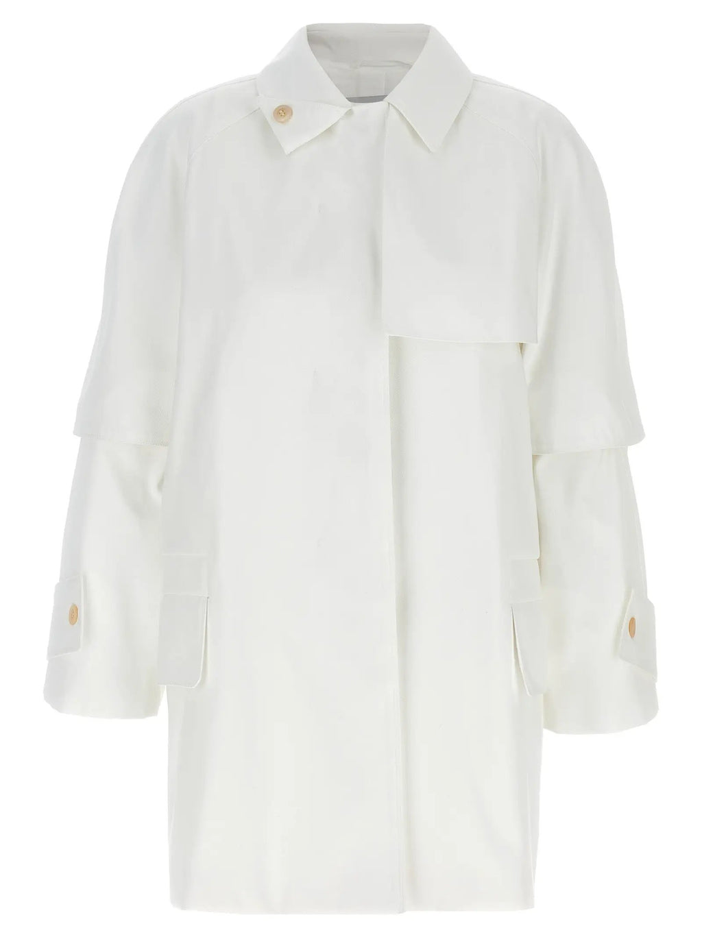 Max Mara White Cotton Coat