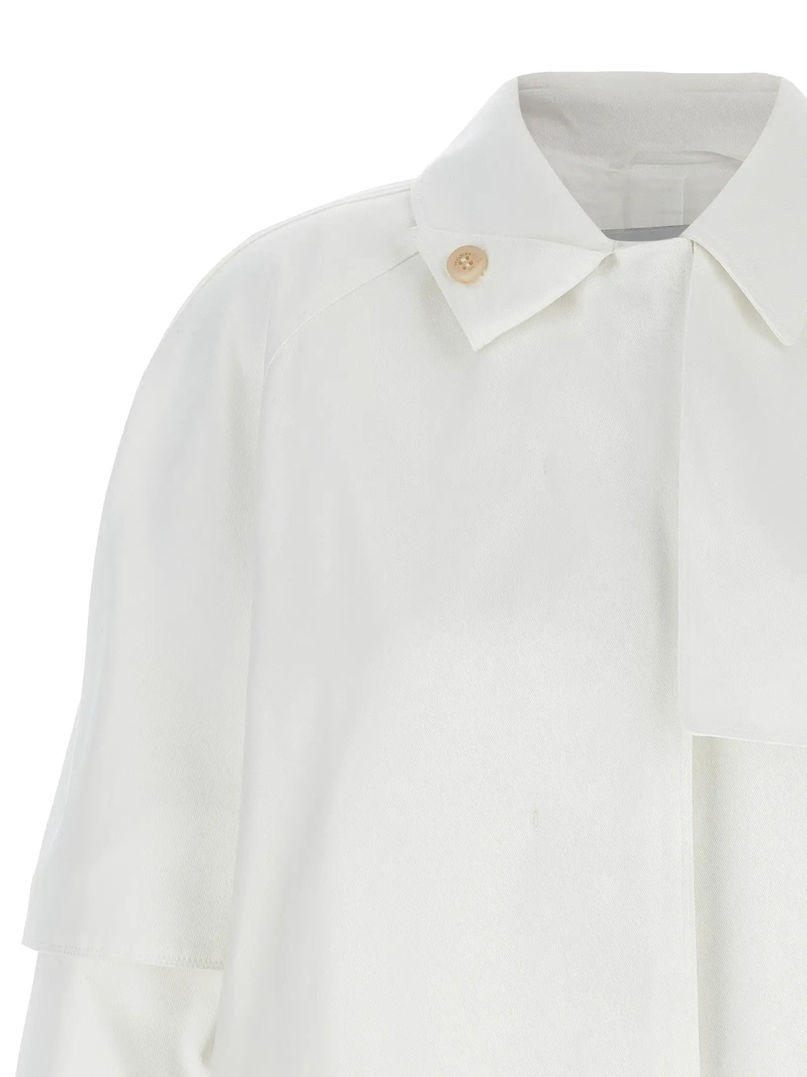 Max Mara White Cotton Coat