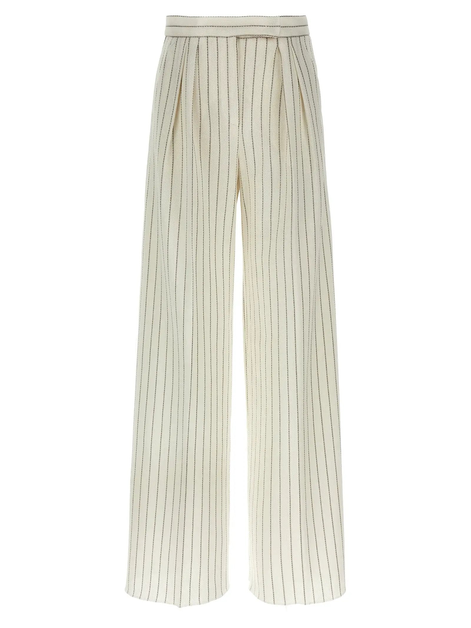 Max Mara White Cotton Casual Pants