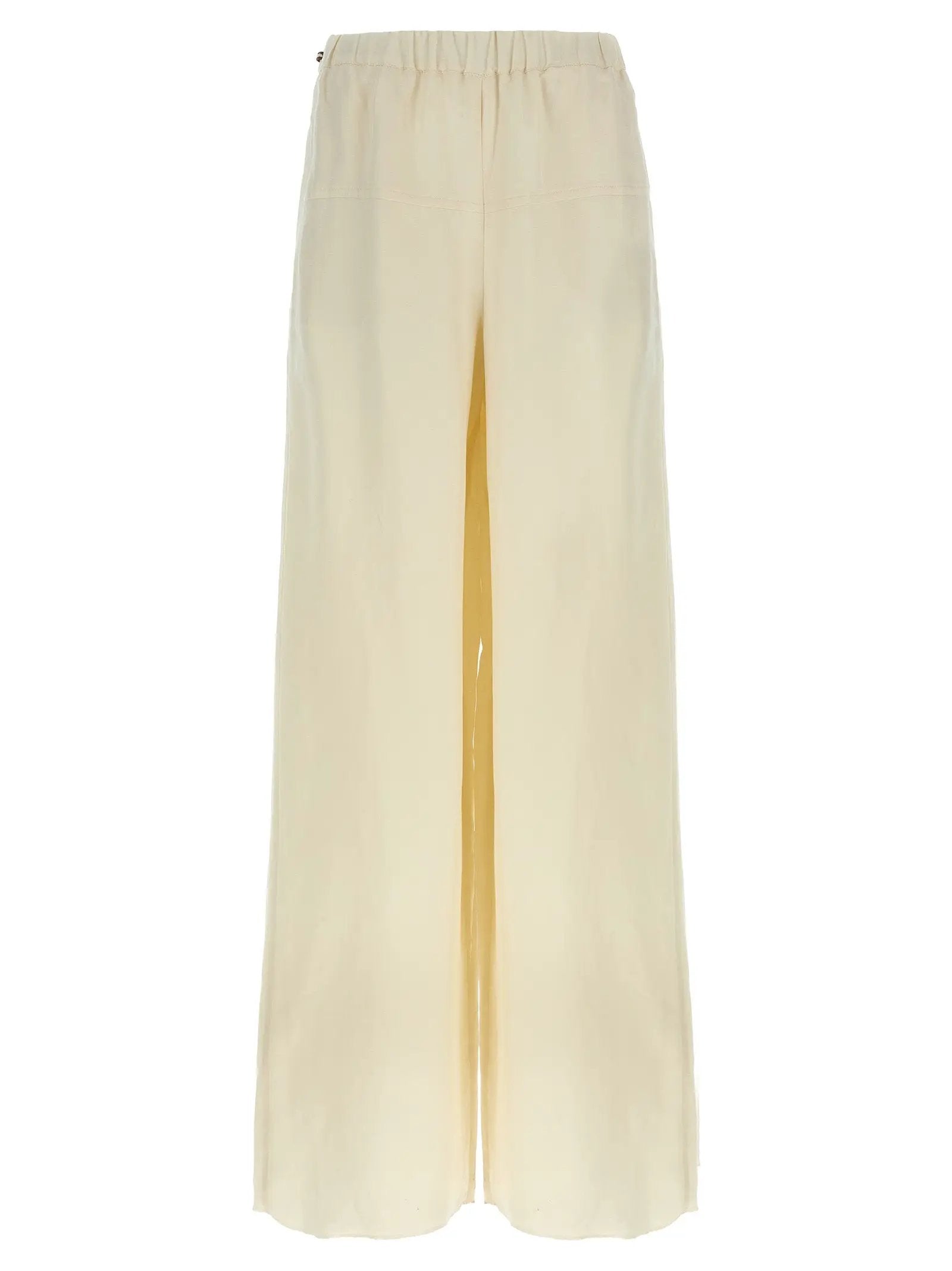 Max Mara White Flax Casual Pants