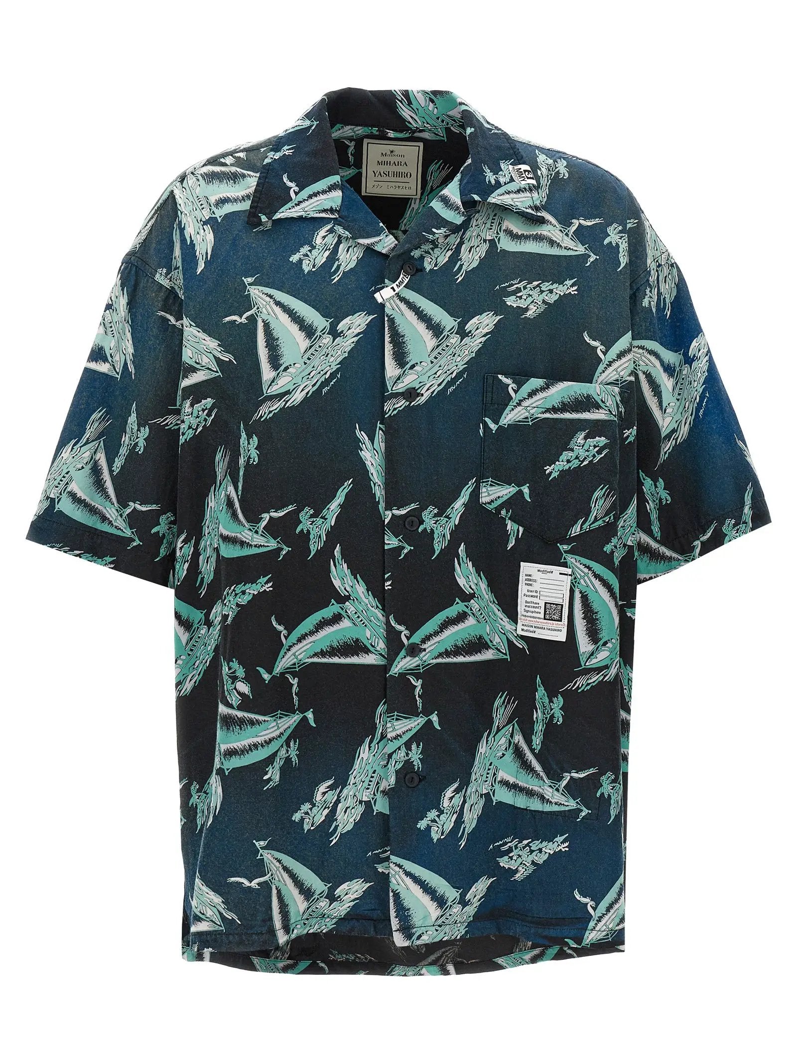 Maison Mihara Yasuhiro Blue Rayon Blouse