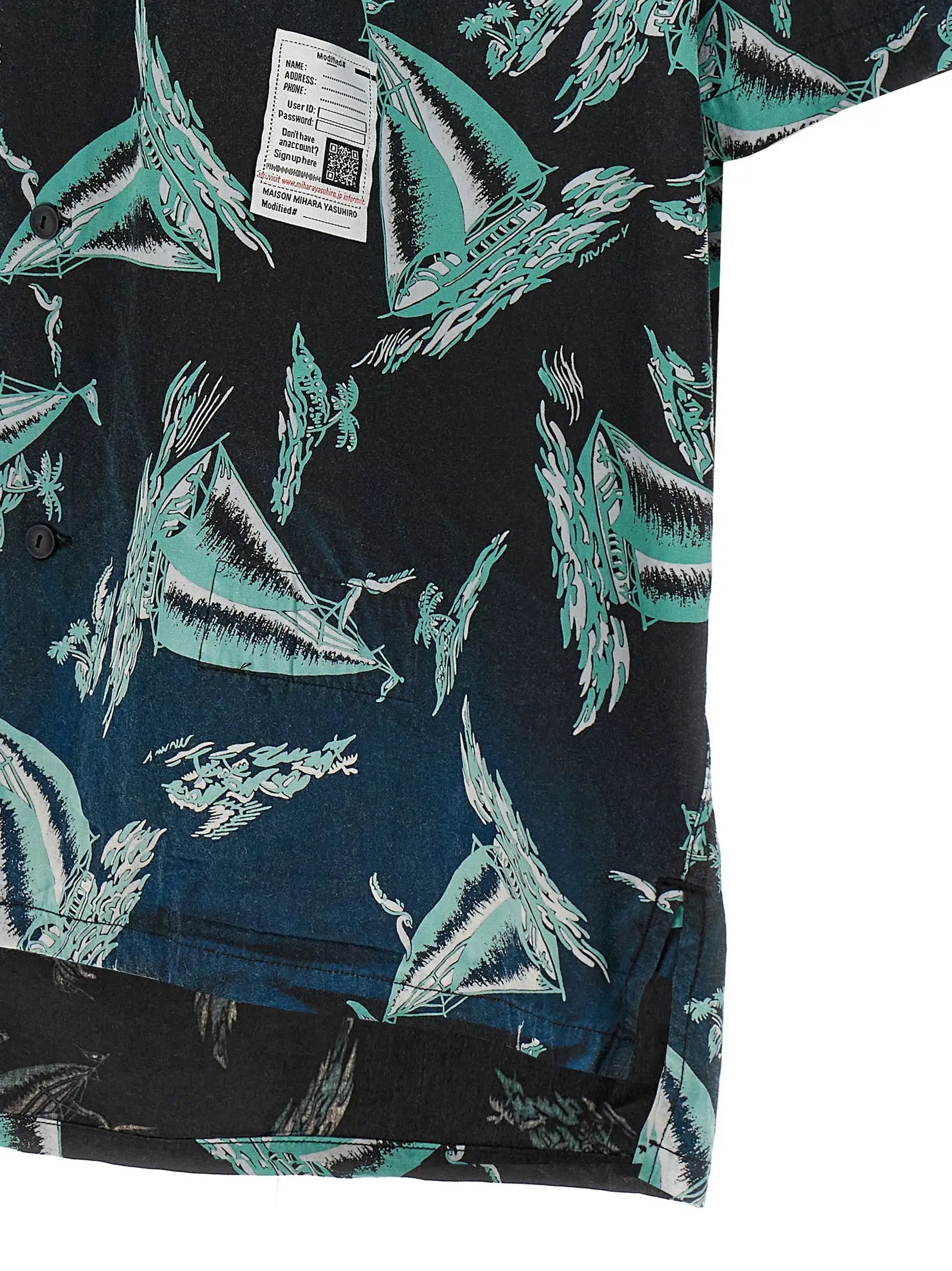 Maison Mihara Yasuhiro Blue Rayon Blouse