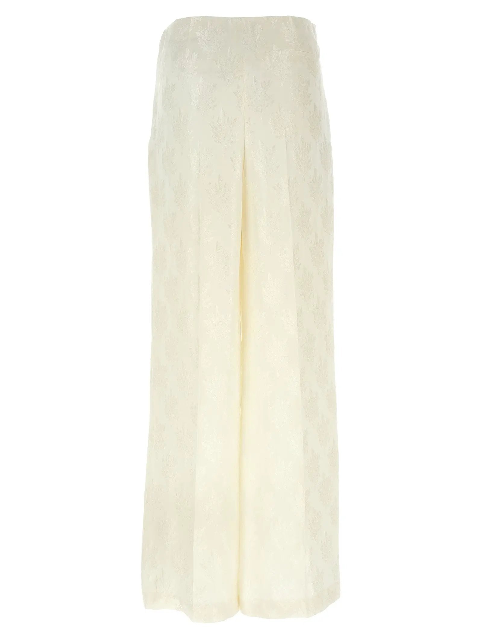 Fendi White Silk Casual Pants