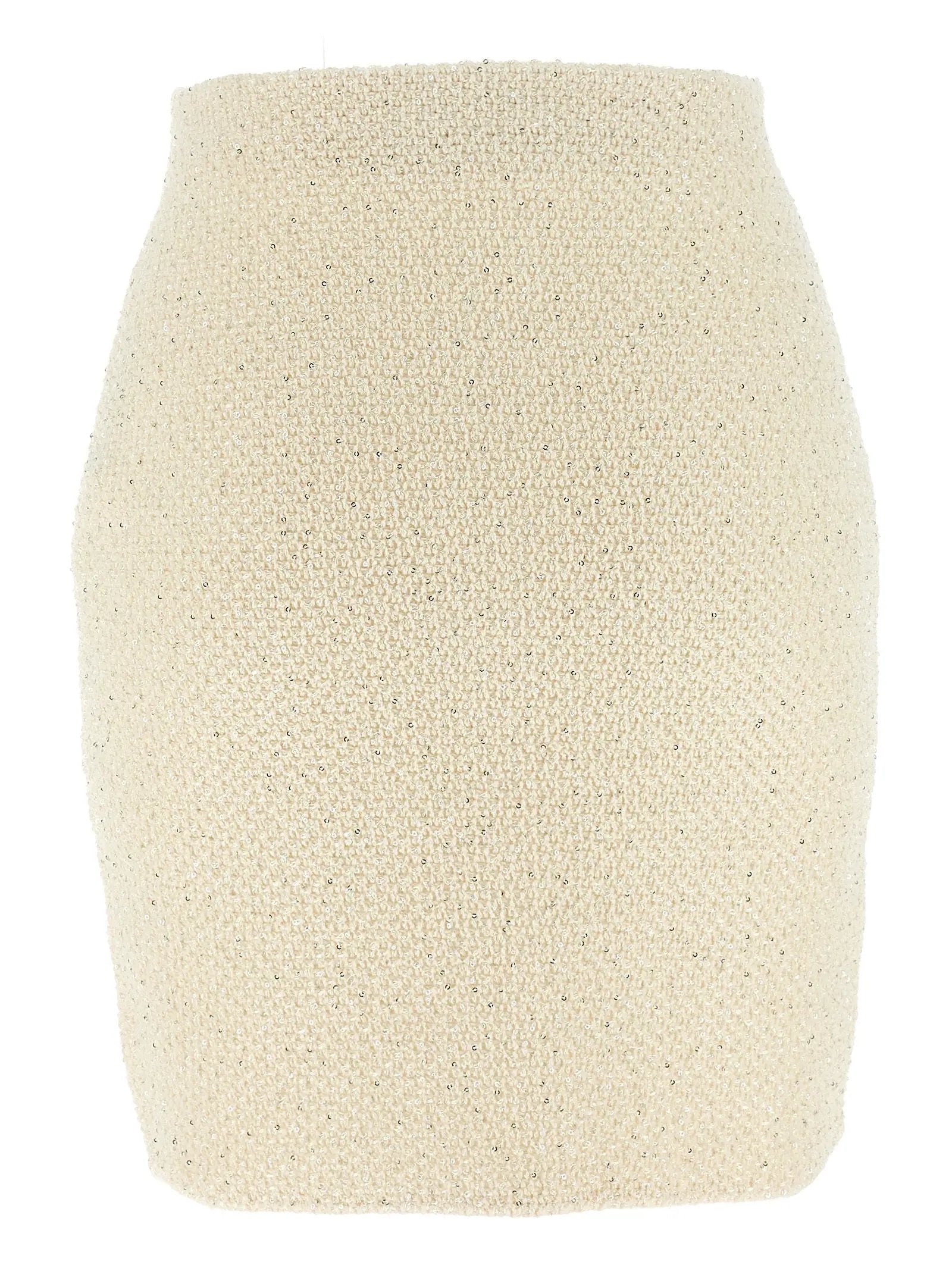 Self-Portrait Bicolor Cotton Long Skirt