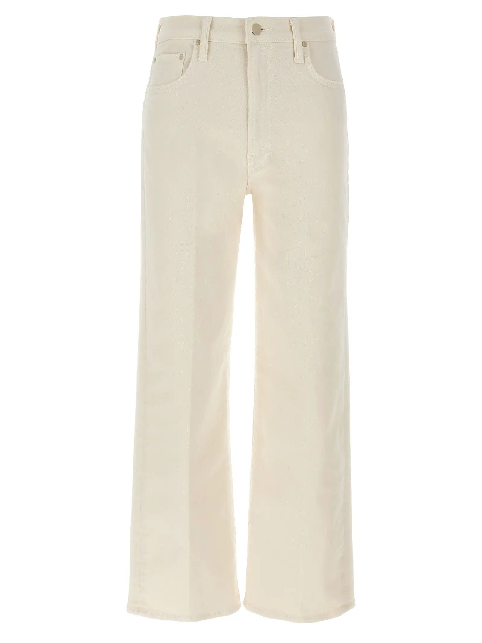 Mother Denim White Cotton High-Waisted Jean