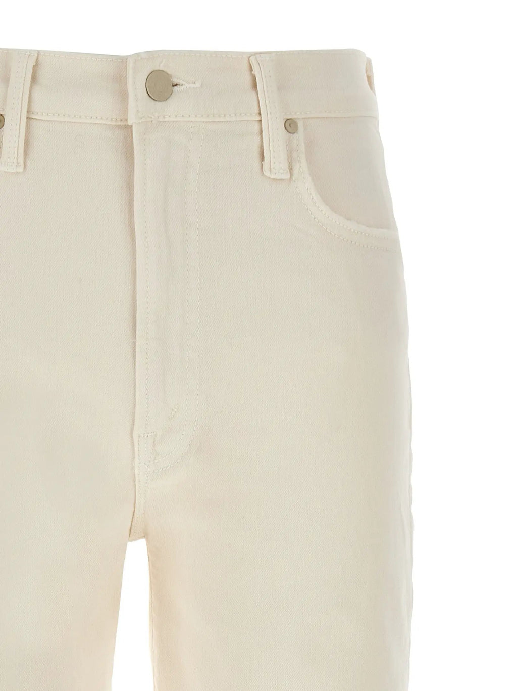Mother Denim White Cotton High-Waisted Jean