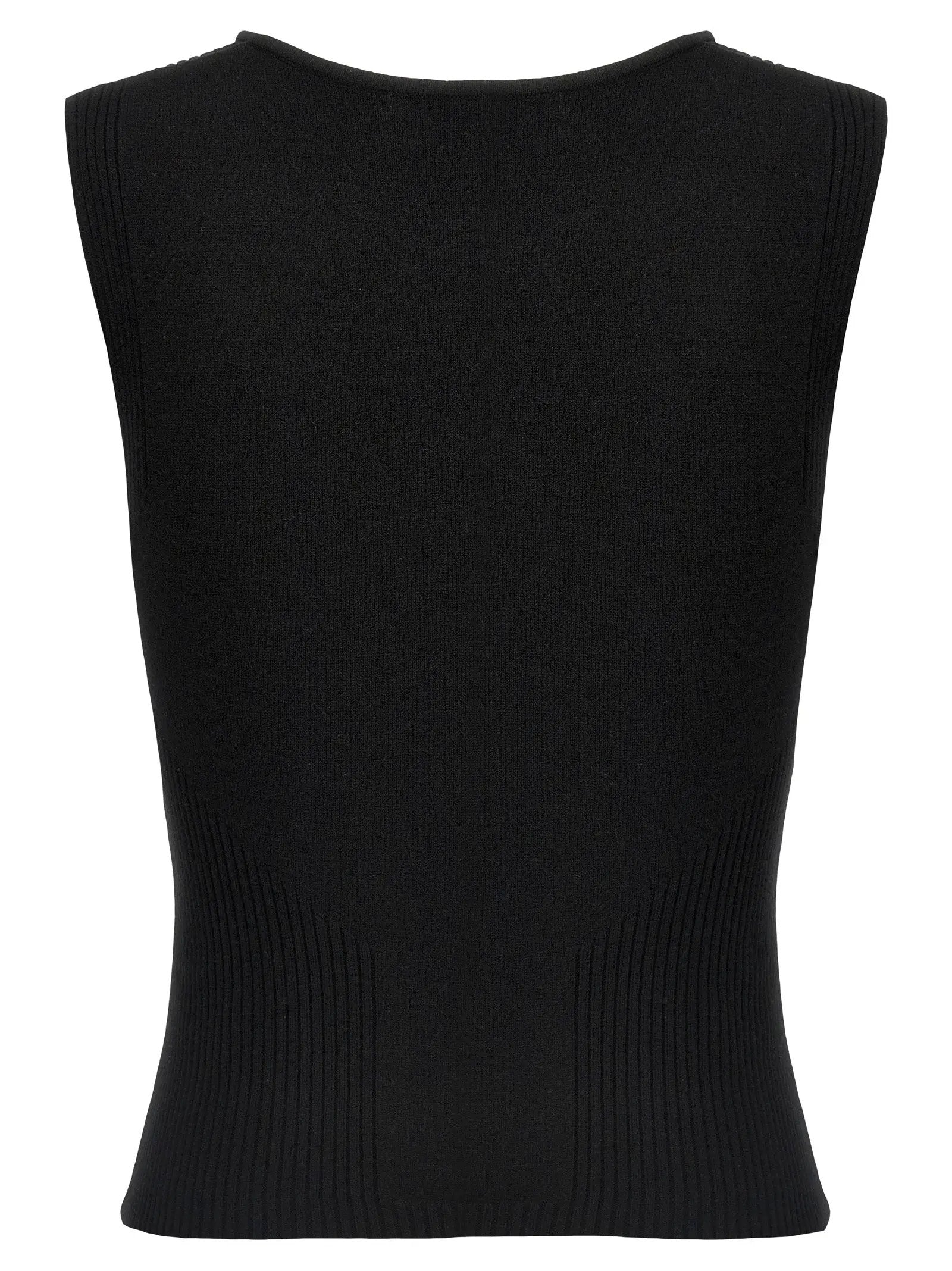 Marine Serre Black Viscose Tank Tops