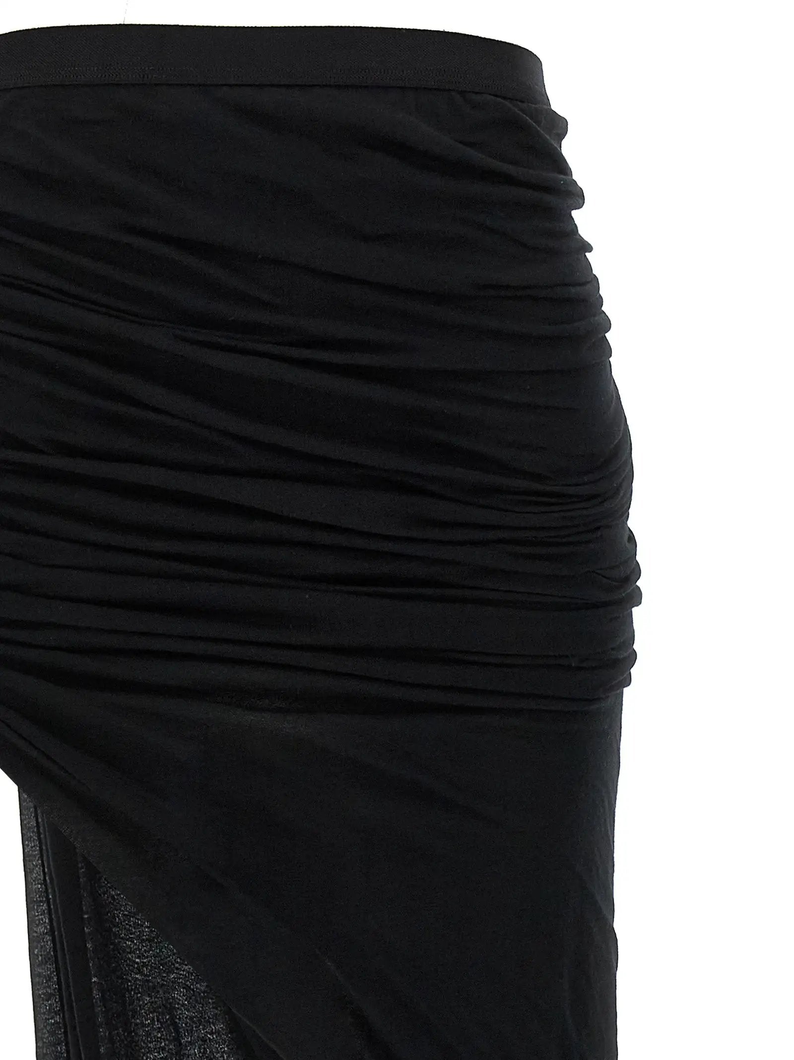 Rick Owens Black Cotton Mini Skirt