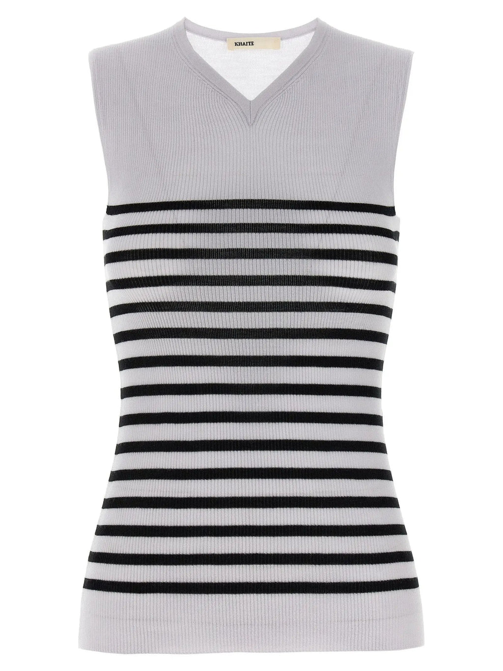 Khaite Bicolor Wool Sleeveles T-Shirt