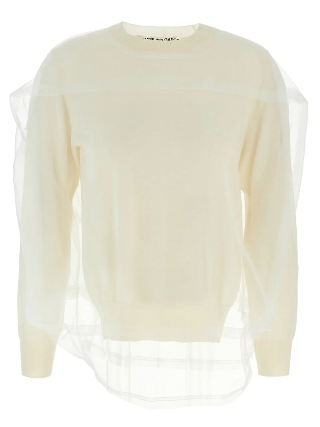 Comme Des Garçons White Wool Cardigan