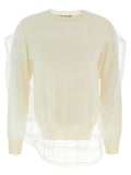 Comme Des Garçons White Wool Cardigan