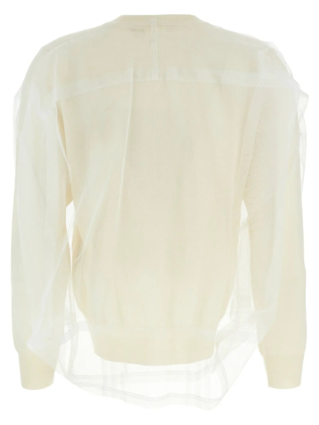 Comme Des Garçons White Wool Cardigan