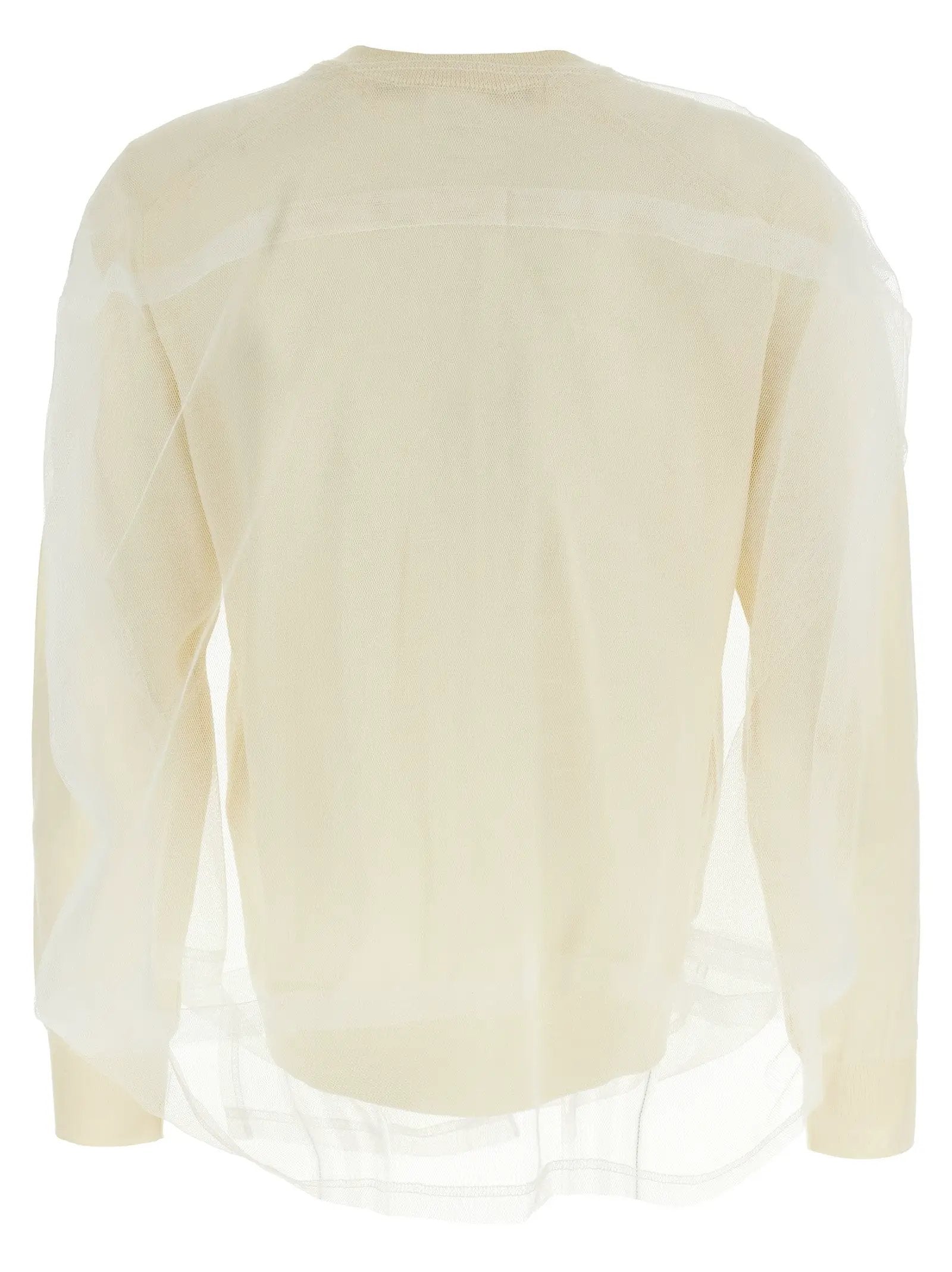 Comme Des Garçons White Wool Cardigan