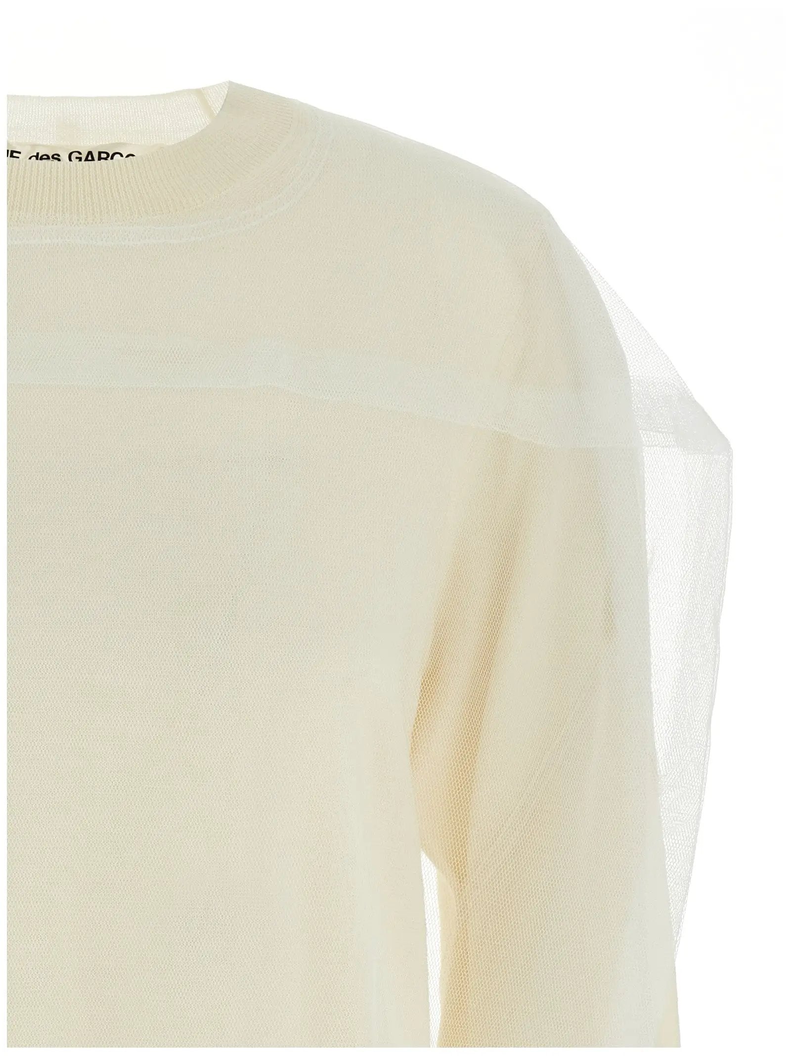 Comme Des Garçons White Wool Cardigan