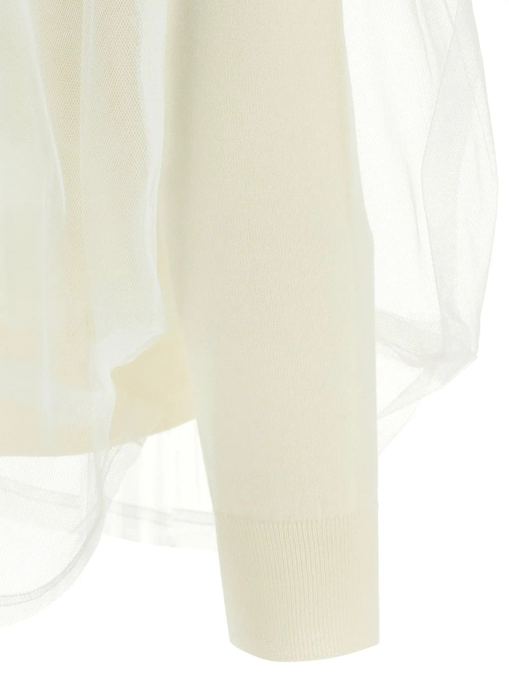 Comme Des Garçons White Wool Cardigan
