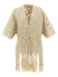 Brunello Cucinelli Beige Silk Cardigan