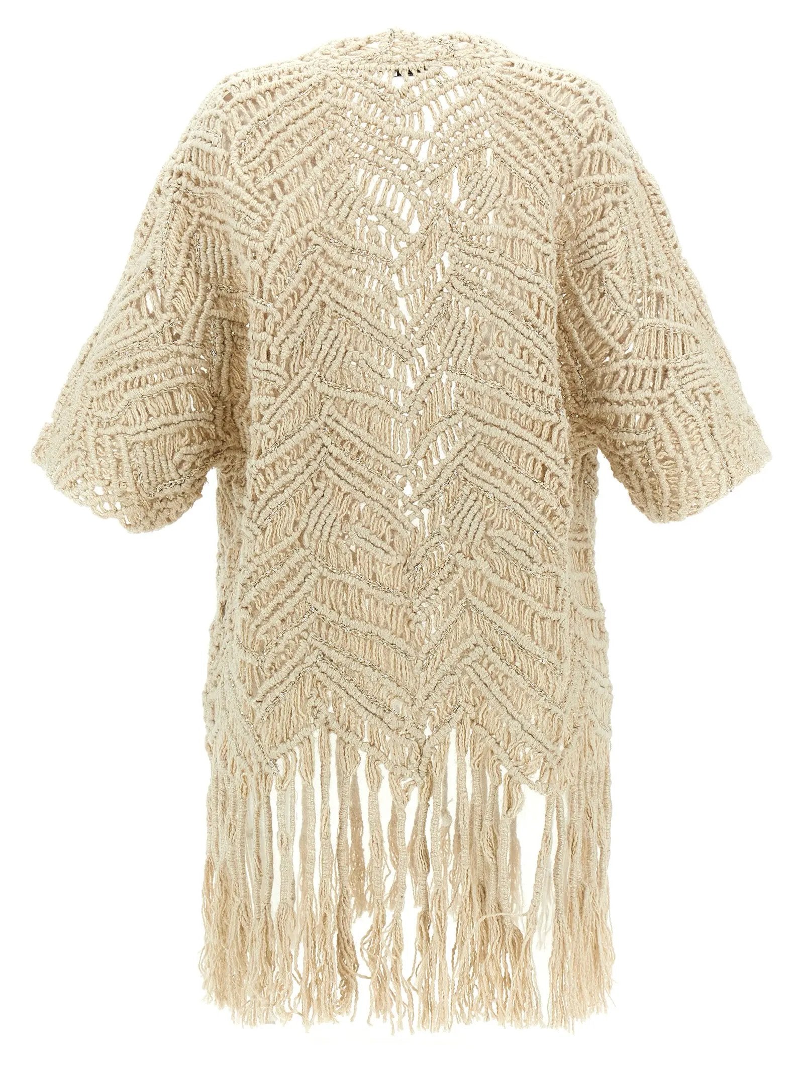 Brunello Cucinelli Beige Silk Cardigan