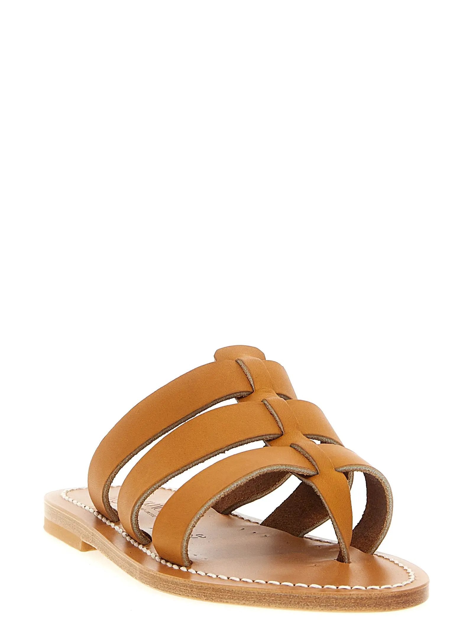 K.JACQUES SAINT TROPEZ Beige Cowhide Slides