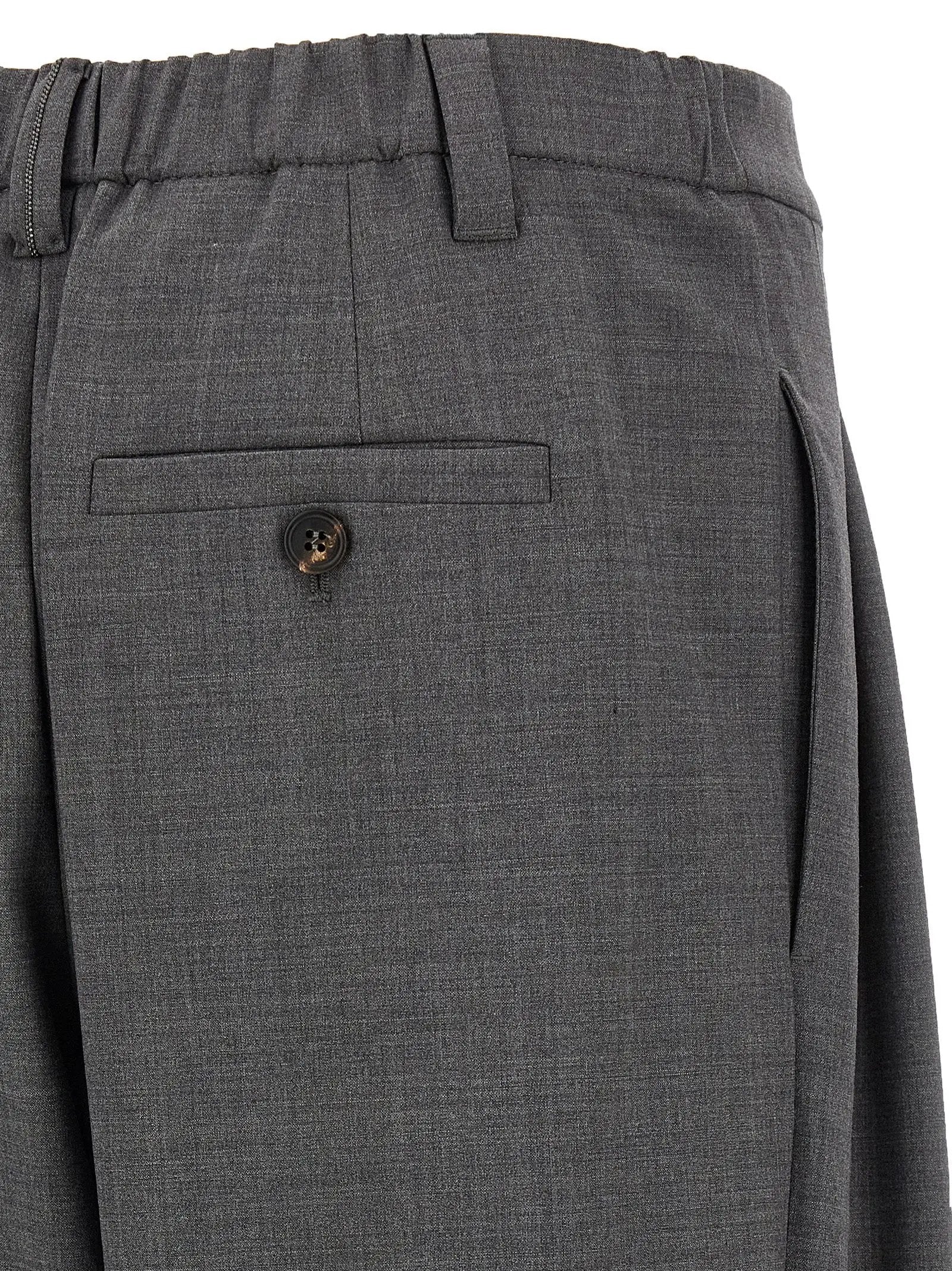 Brunello Cucinelli Gray Virgin Wool Casual Pants