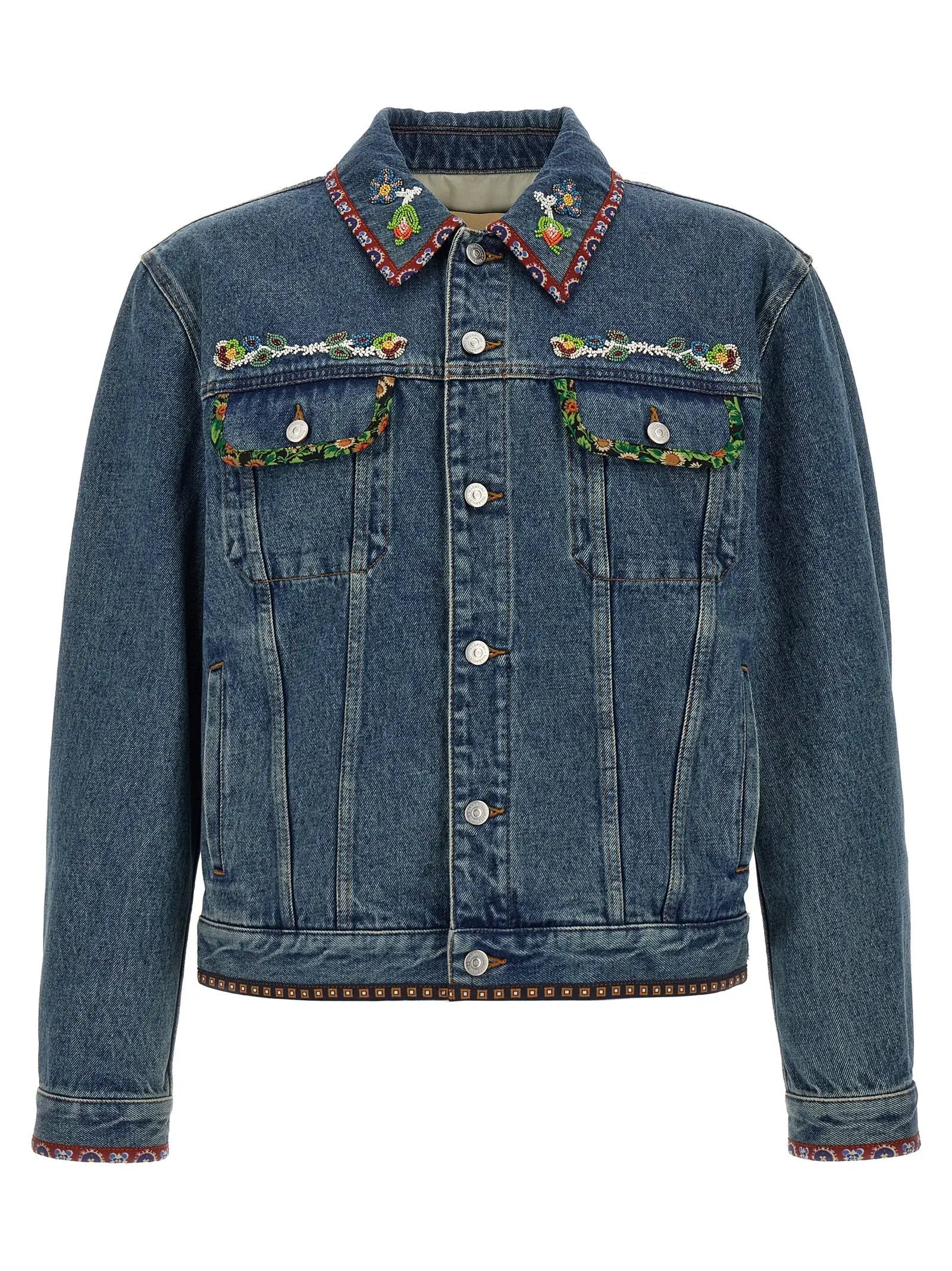 Valentino Garavani Blue Polyamide Denim Jacket