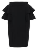 Valentino Garavani Black Virgin Wool Midi Skirt