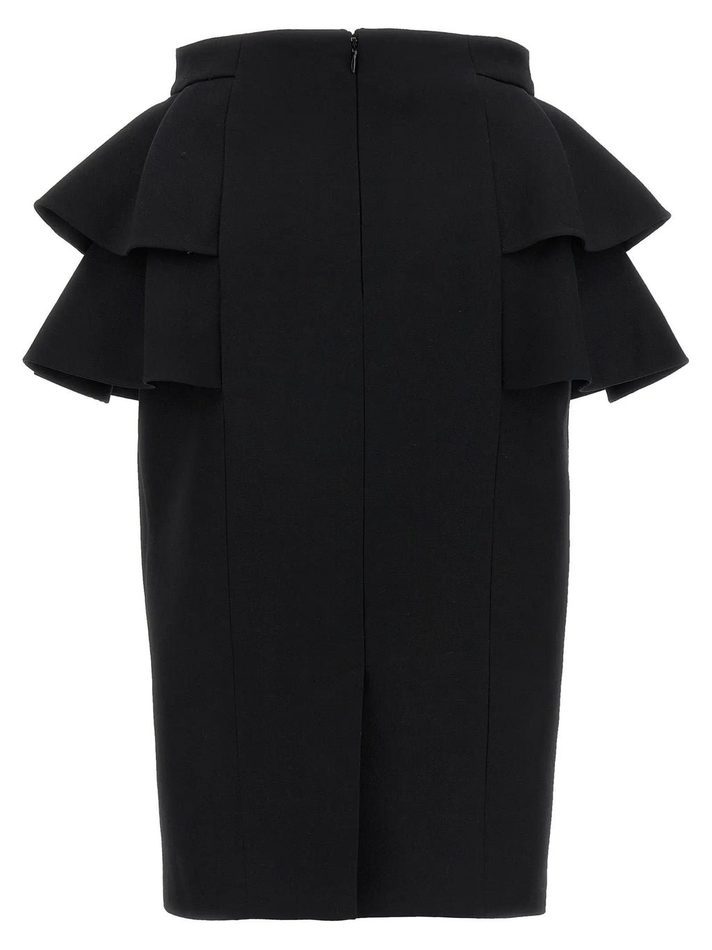 Valentino Garavani Black Virgin Wool Midi Skirt