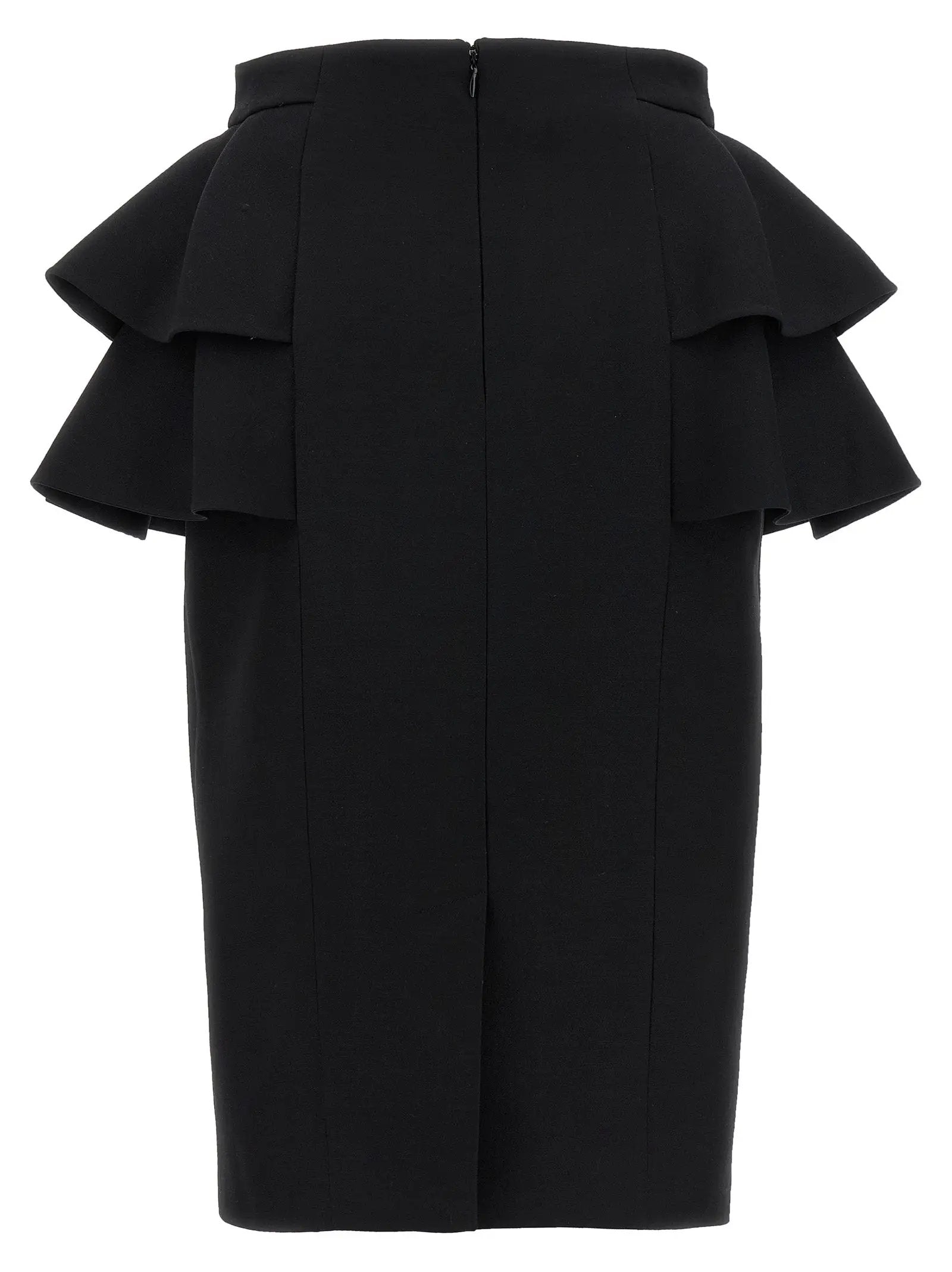 Valentino Garavani Black Virgin Wool Midi Skirt