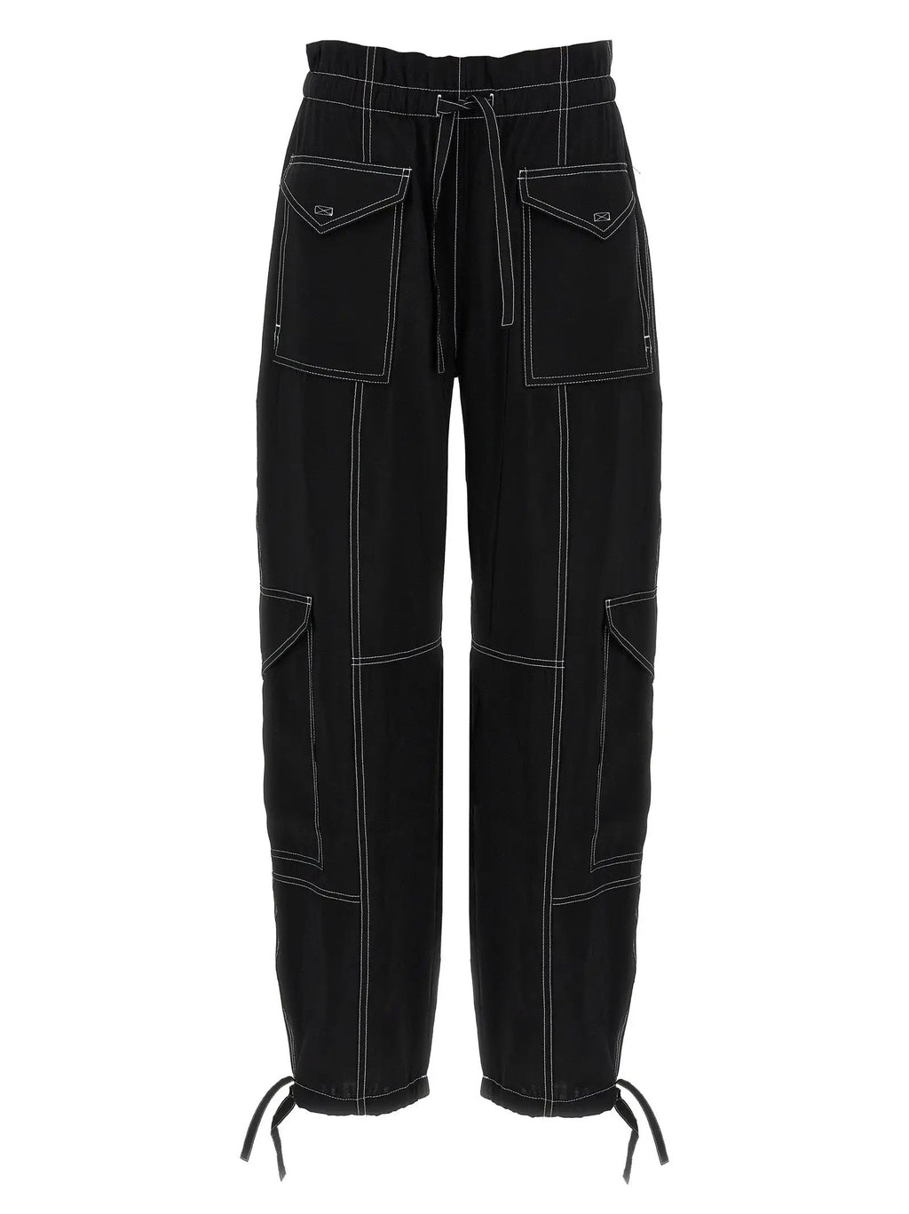 Ganni Black Viscose Casual Pants