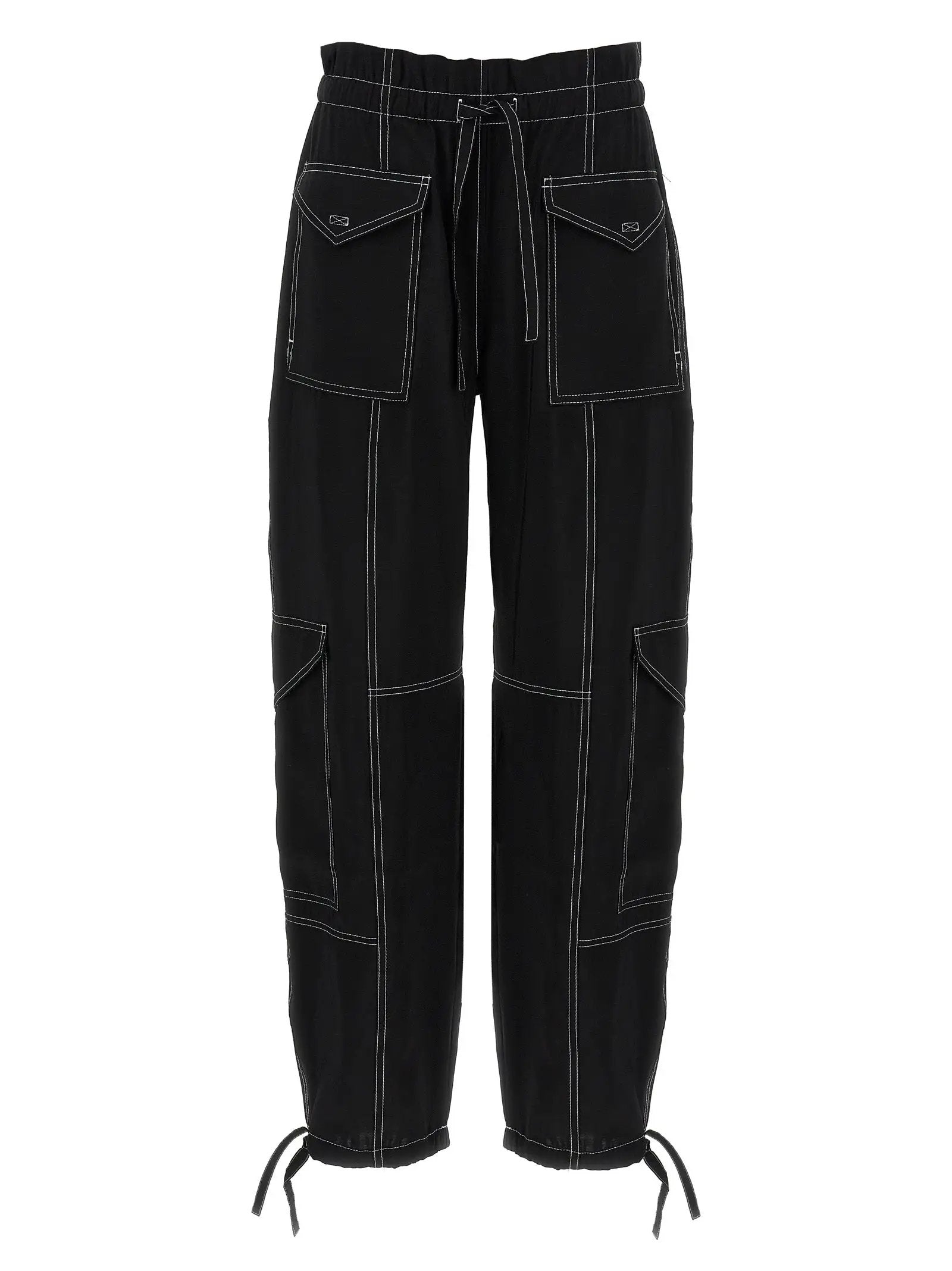 Ganni Black Viscose Casual Pants