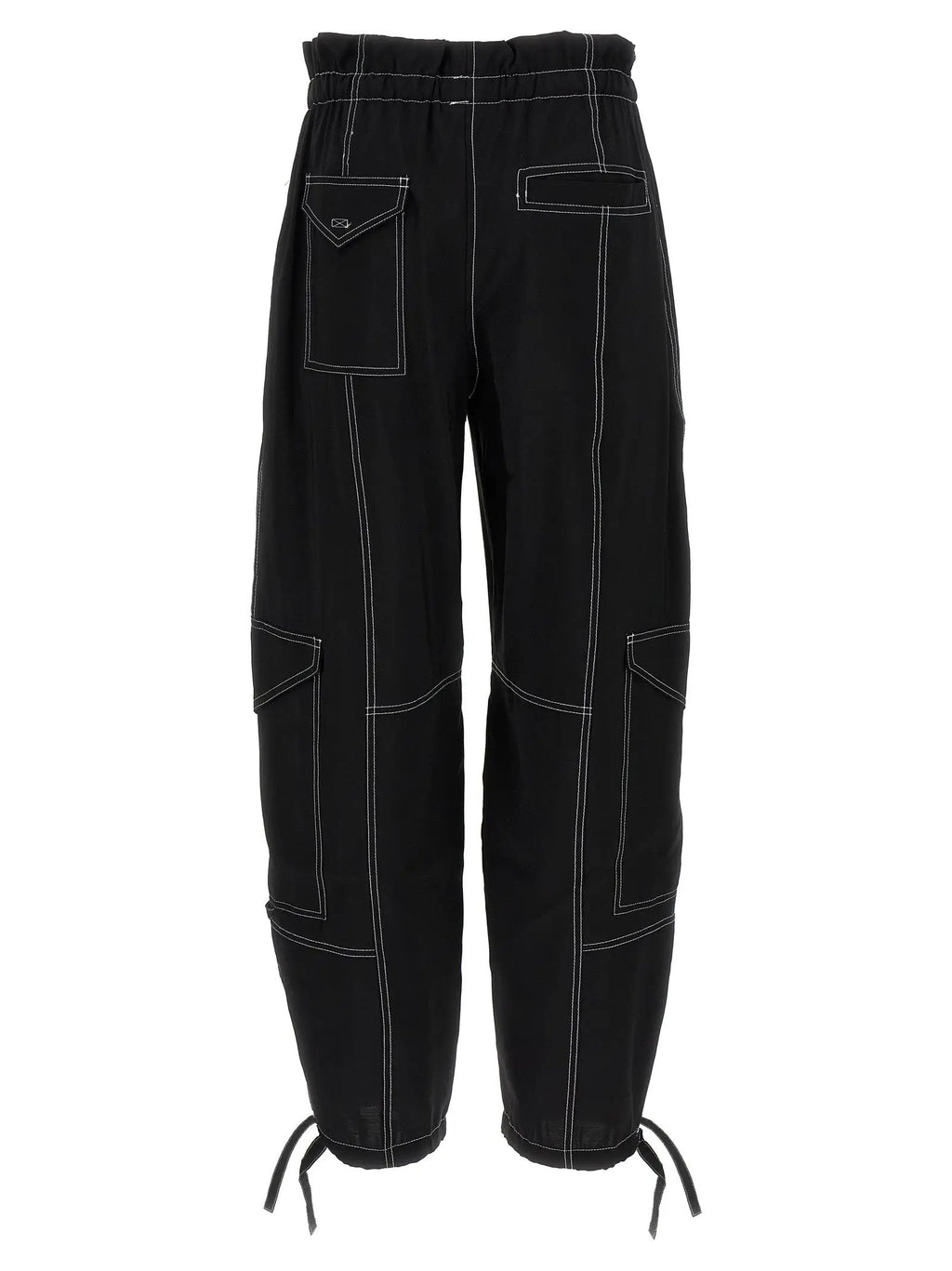 Ganni Black Viscose Casual Pants