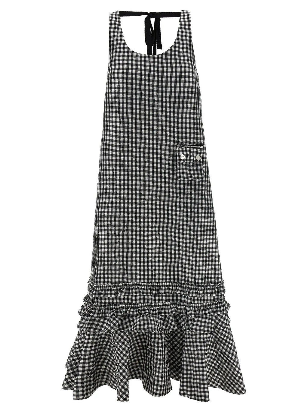 Ganni Black Polyester Midi Dress