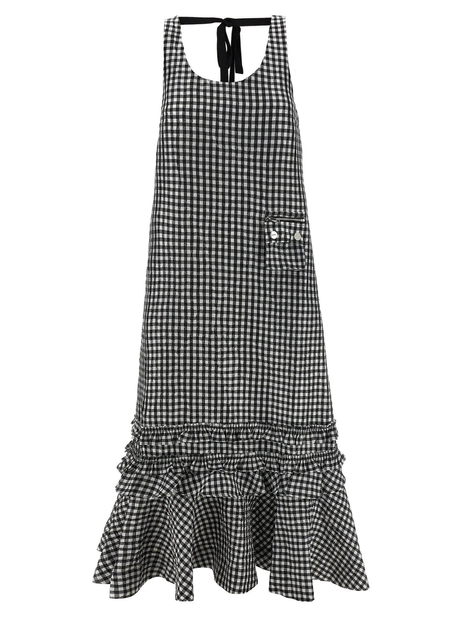 Ganni Black Polyester Midi Dress