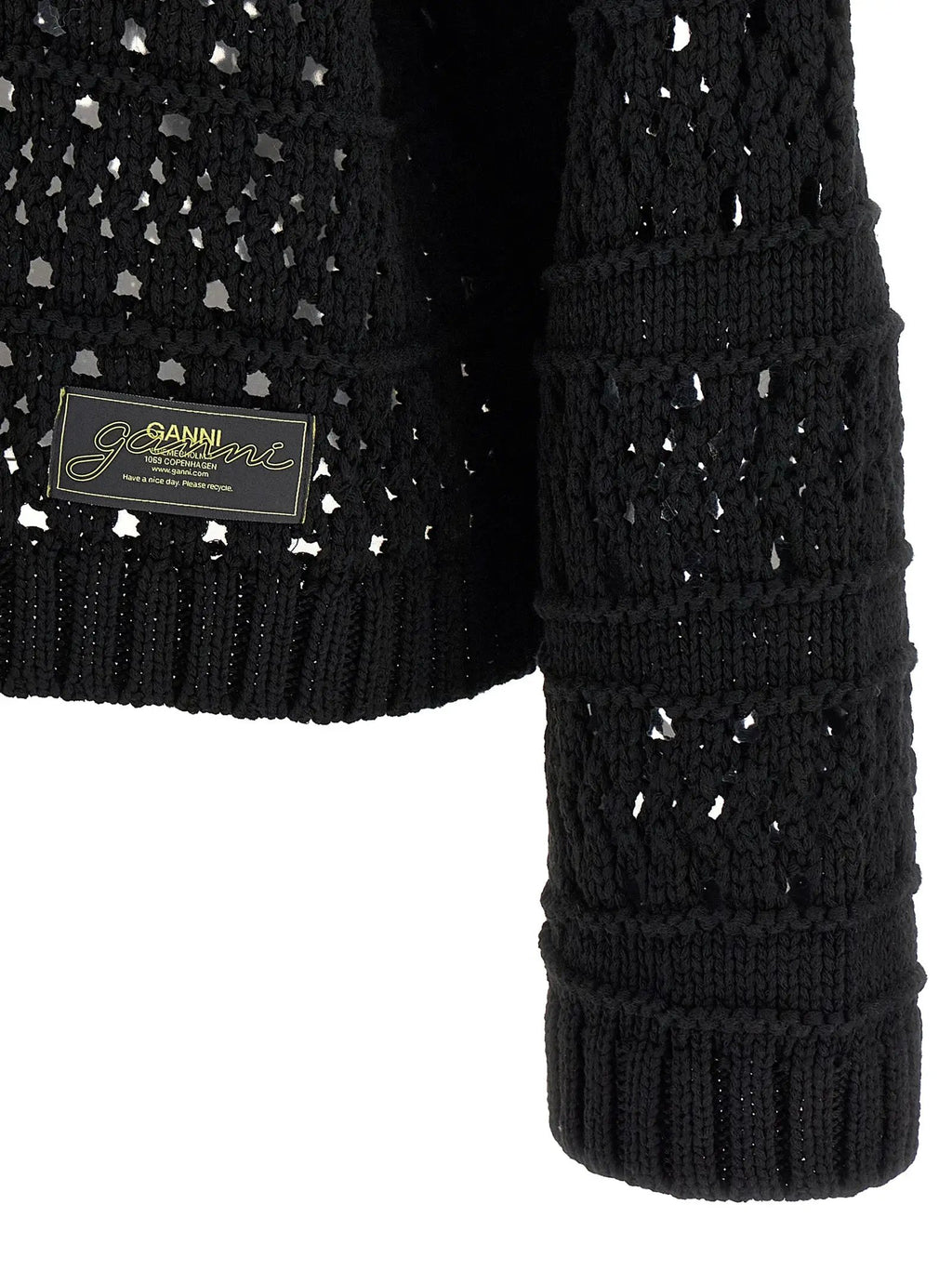 Ganni Black Cotton Cardigan