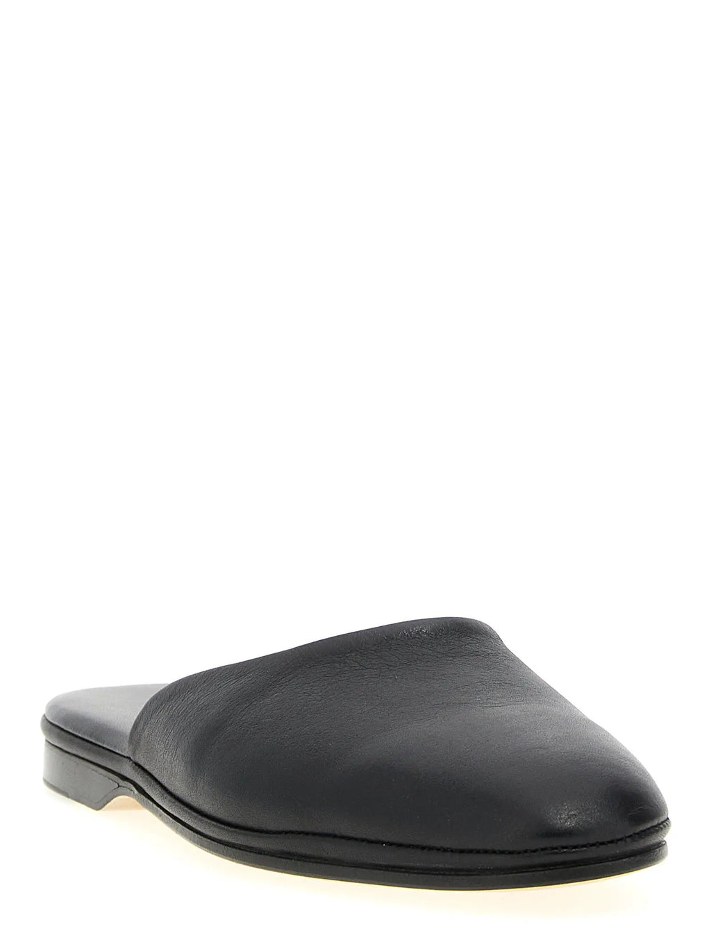 Brioni Black Calfskin Mules