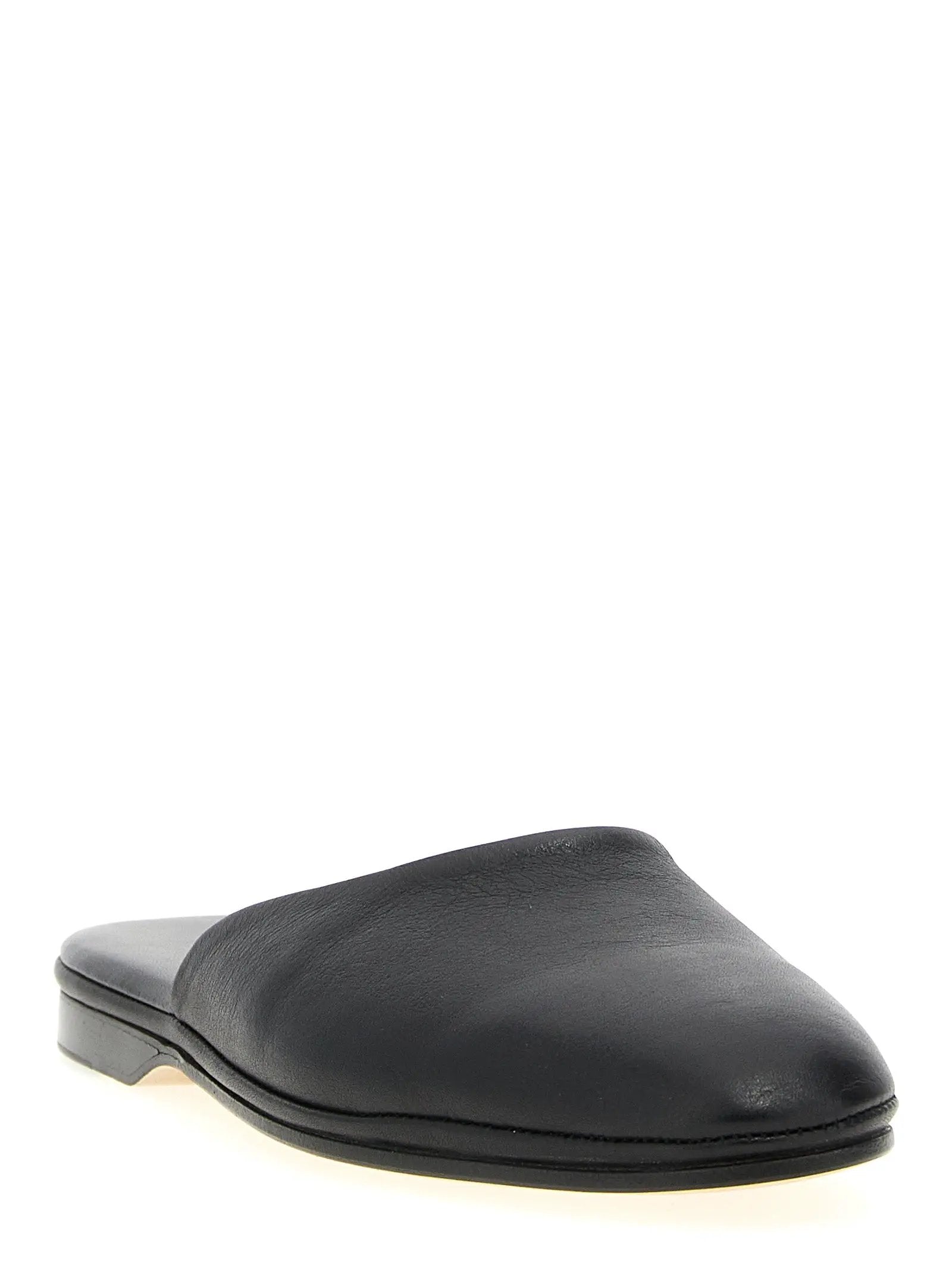 Brioni Black Calfskin Mules