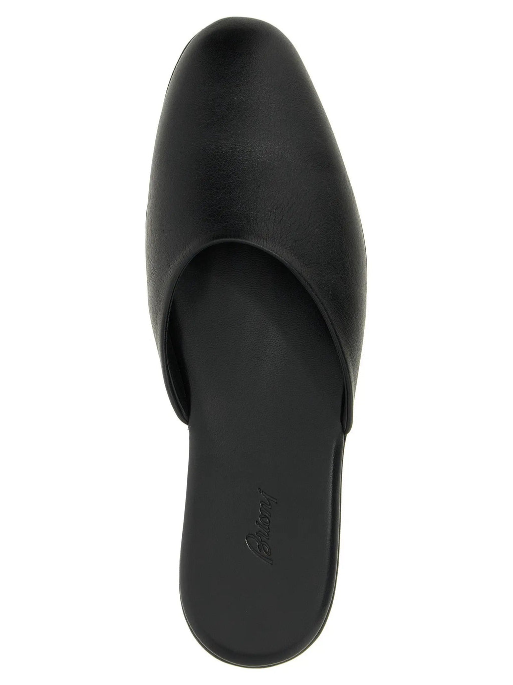 Brioni Black Calfskin Mules