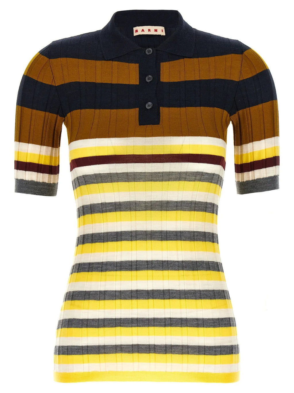 Marni Multicolor Virgin Wool Polo Shirt