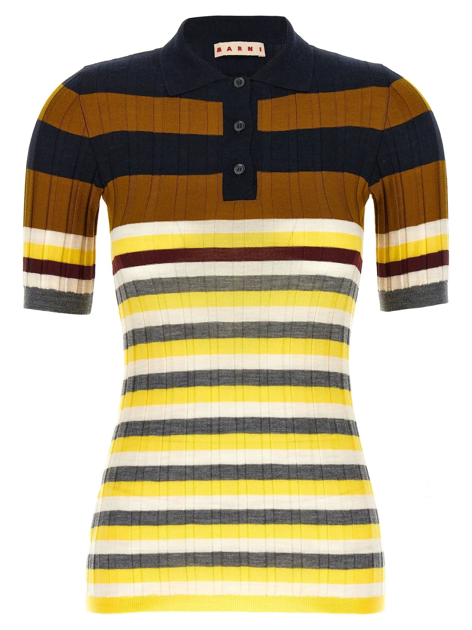 Marni Multicolor Virgin Wool Polo Shirt