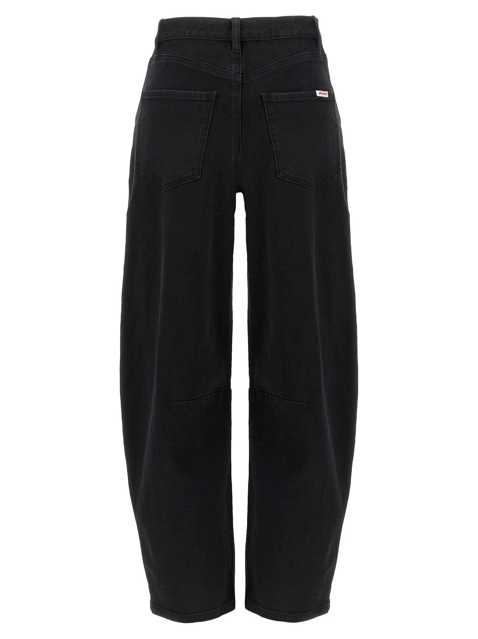 Self-Portrait Black Cotton High-Waisted Jean