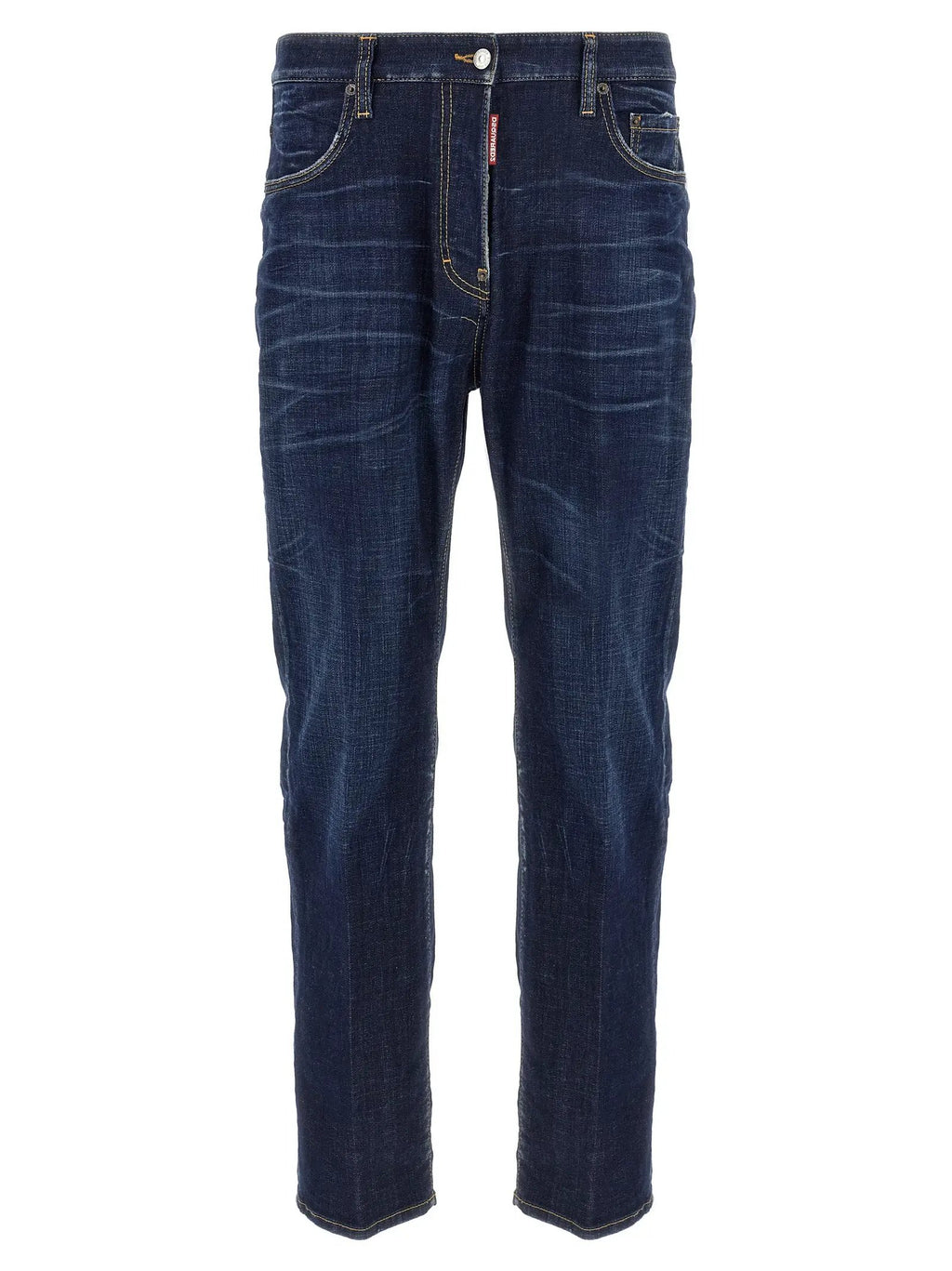 Dsquared² Blue Cotton Straight-Leg Jeans