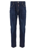 Dsquared² Blue Cotton Straight-Leg Jeans